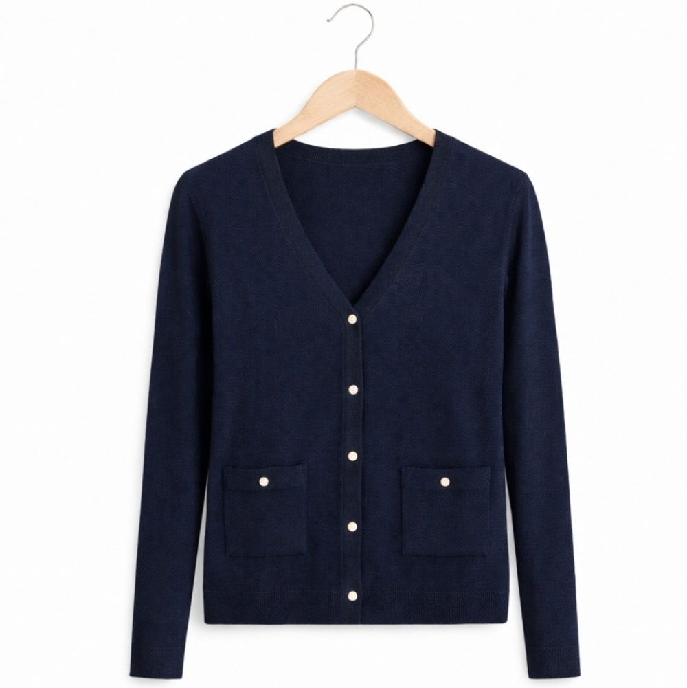 Jones New York Navy Button Up Cardigan Sz XL